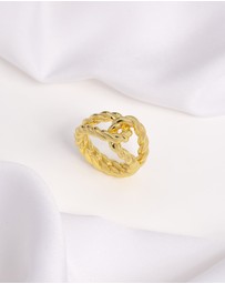 Wanderlust + Co - Ribbed Knot Gold Ring