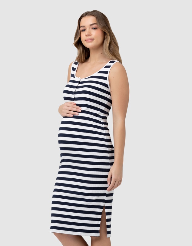 Ripe Maternity - Lee Button Down Rib Dress
