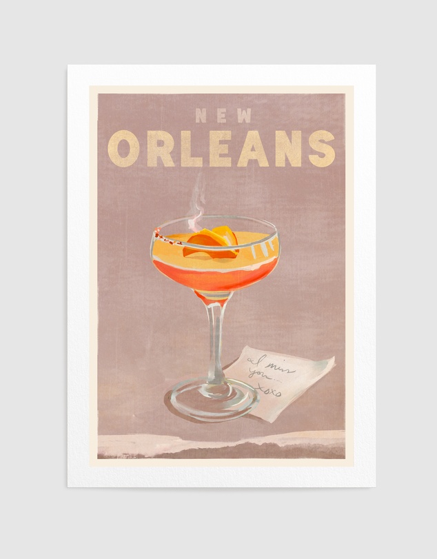 Olive et Oriel - New Orleans Cocktail by The Whiskey Ginger Art Print