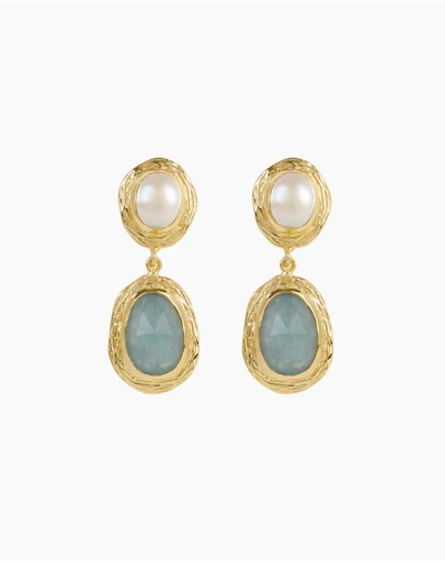 Bianc - Meadow Earrings Milky Aquamarine
