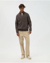 AERE - Merino Wool Quarter Zip Sweater