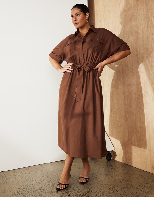Atmos&Here Curvy - Lyndon Utility Midi Dress
