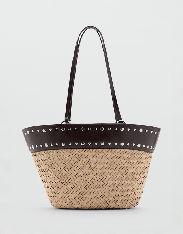 M.N.G - Natural Fibre Basket with Studs