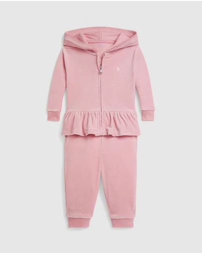 Polo Ralph Lauren - Velour Hoodie & Jogger Pants Set - Babies
