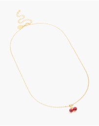 Lovisa - Waterproof Gold Plated Stainless Steel Red Glass Cherry Necklace