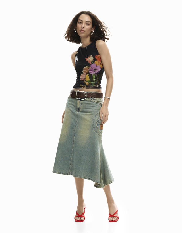 Desigual - Tulle floral T-shirt