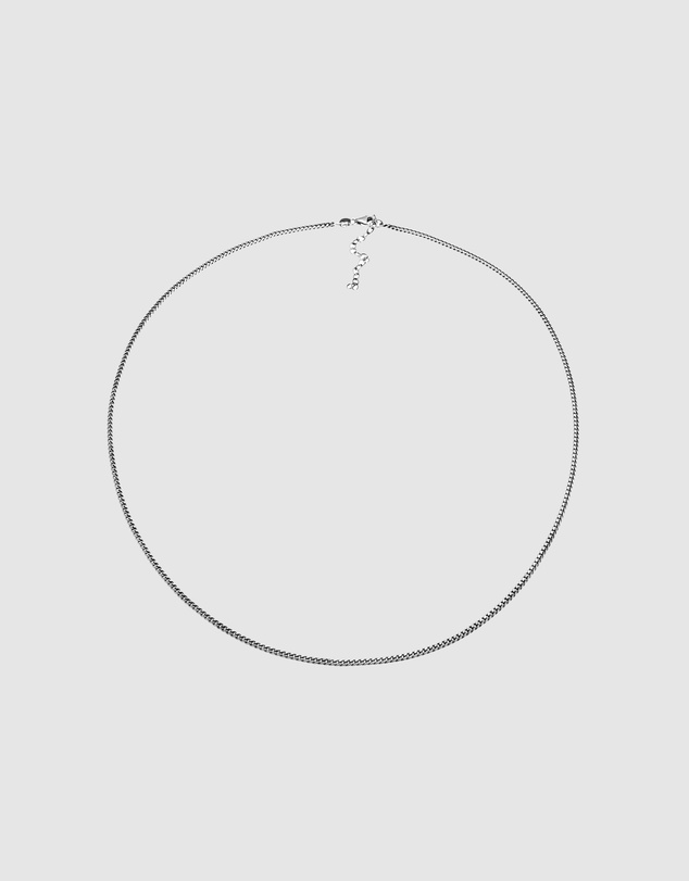 Kuzzoi - ICONIC EXCLUSIVE - Classic Curb Chain Necklace in Oxidised 925 Sterling Silver