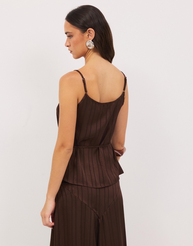 Calli - Sayer Satin Boat Neck Top