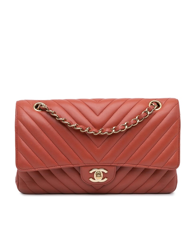 Pre-Loved by Azura Reborn - Pre-Loved Medium Classic Chevron Lambskin Double Flap