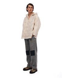 THE TALES - Textured Flower Embroidered Hooded Jacket