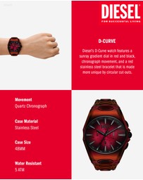 Diesel - D-Curve Red Chronograph Watch