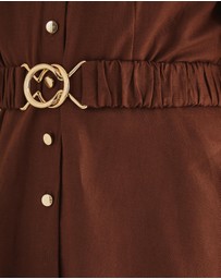 Atmos&Here - Kirrie Linen Blend Belted Midi Dress