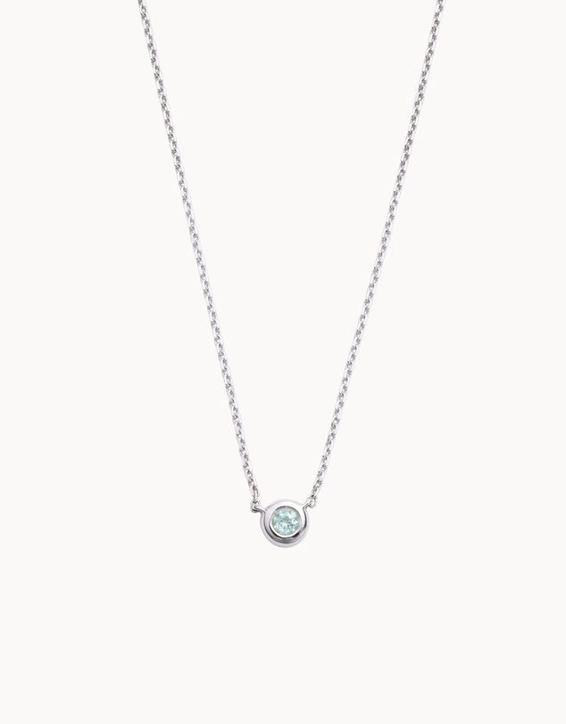 Kirstin Ash - Petite Birthstone Necklace March Aquamarine