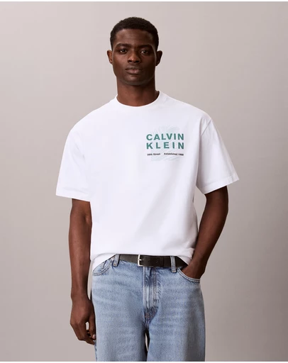 Calvin Klein Jeans - Palm Leaf Logo Graphic Relaxed T-Shirt