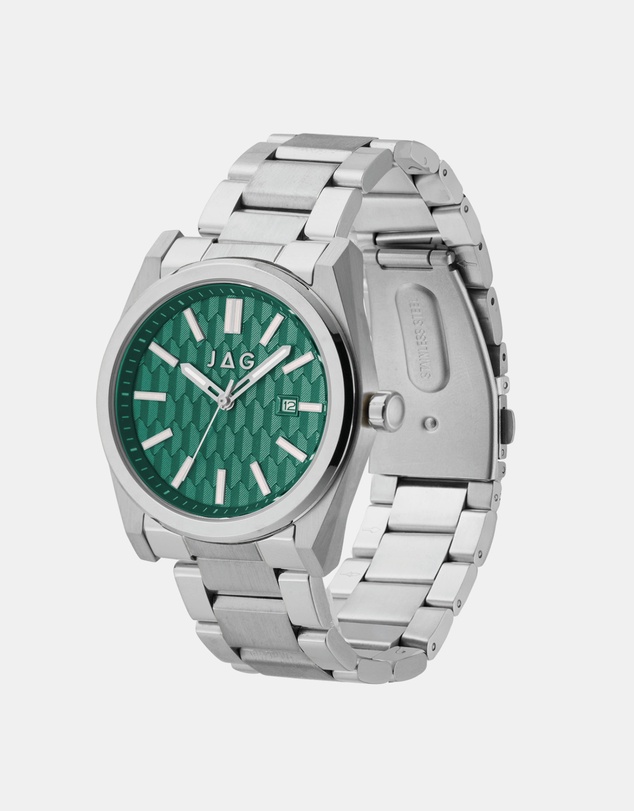 Jag - Beaufort Mens Green Dial 41.8mm Silver Watch