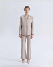IDA+S - Liora French Silk Wool Collarless Haute Couture Suit Jacket