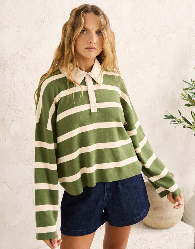 Rhythm - Rugby Polo Knit Sweater