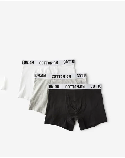 Cotton On - 3 Pack Mens Organic Cotton Trunks