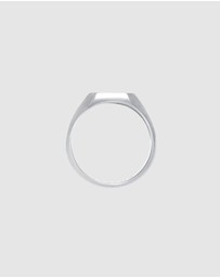 Kuzzoi - ICONIC EXCLUSIVE - Ring Men Signet Ring Enamel Blue Basic in 925 Sterling Silver