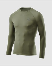 SKINS - SKINS Compression Men's Series-2 Gym Clothing Mens Long sleeve Top Khaki