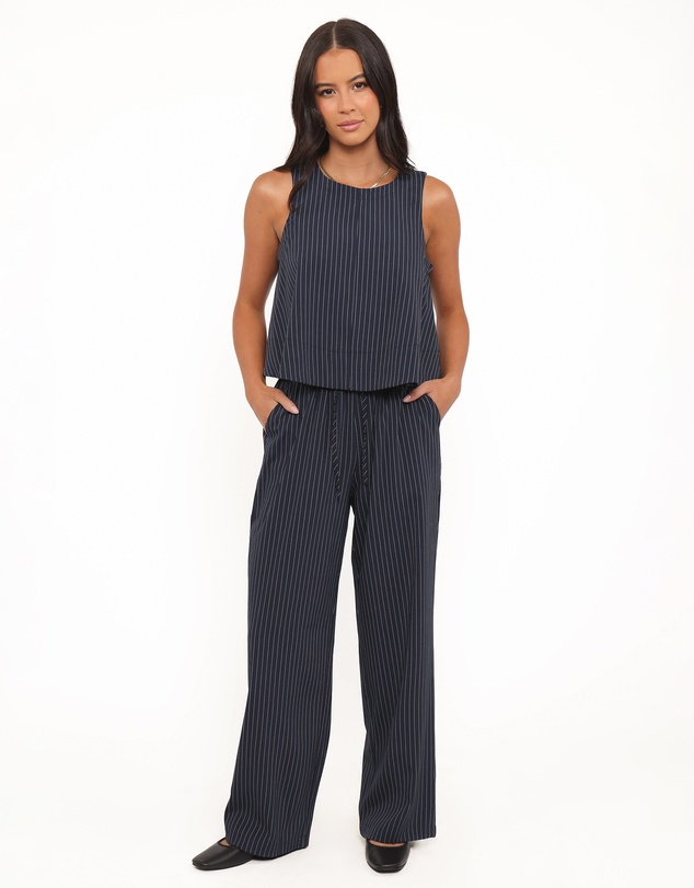 Petal & Pup - Elijah Pants - Navy White Stripe