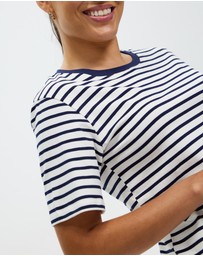 KAJA Clothing - Women's Striped Shirt Short Sleeve Tops Crewneck T-Shirt Basic Tees - Sibyl Top