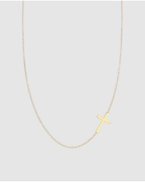 Elli Jewelry - Necklace Cross Symbol 925 Sterling Silver Gold-Plated