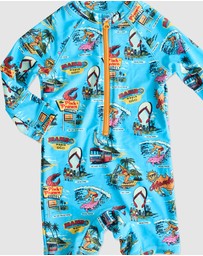 Kip&Co - KipCo x Mambo Mambo World Long Sleeve Zip Bathers - Babies