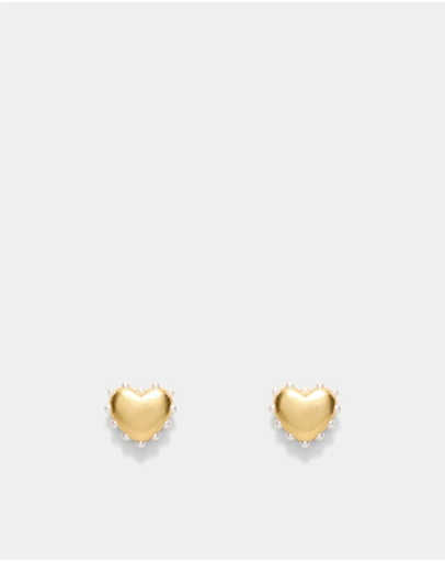 MIMCO - Adore Heart Stud Earrings - Gold