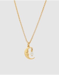 Karen Walker - Moon Necklace with 1 x 5mm Teardrop Freshwater Pearl