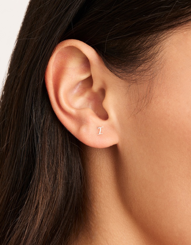 By Charlotte - Sterling Silver Love I Earring