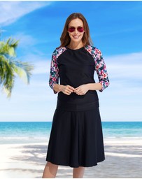 Modest Mermaid - Relaxed Fit Blush 3/4 Swim Top SPF50+