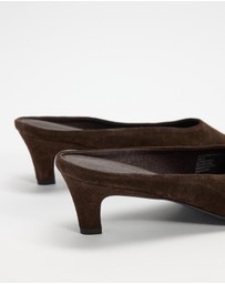 AERE - Tala Heeled Suede Mules