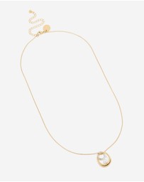 Lovisa - Waterproof Mixed Metal Plated Stainless Steel Open Pearl Pendant Necklace