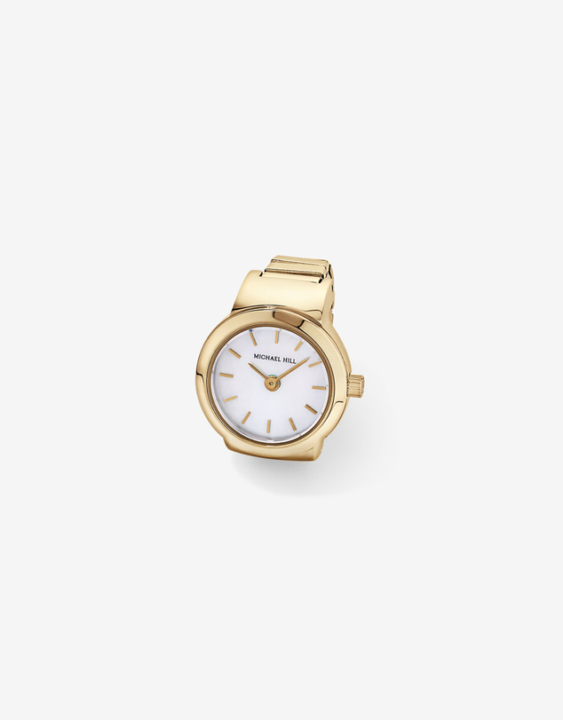 Michael Hill - Mother of Pearl Watch Ring in Gold Tone Stainless Steel