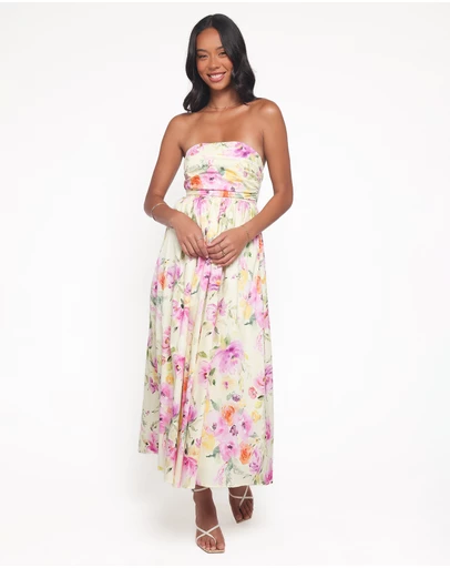 Petal & Pup - Kayt Strapless Dress - Yellow Petunia