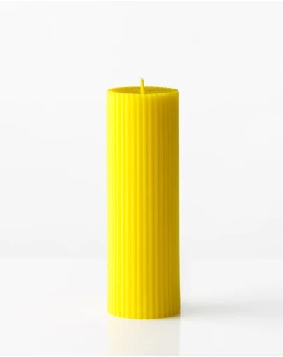 XRJ Celebrations - Pillar Neon Yellow Candle