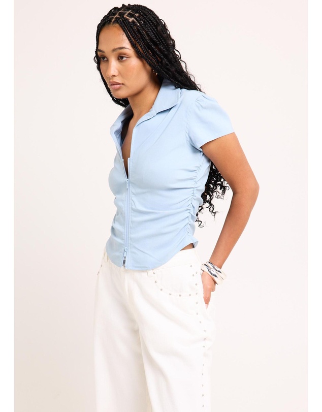 Insight - Sydney Ruched Zip Shirt