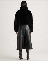 Decjuba - Nia Faux Leather Midi Skirt