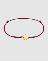 Elli Jewelry - Bracelet Cloverleaf Symbol Nylon 925 Sterling Silver Gold-Plated