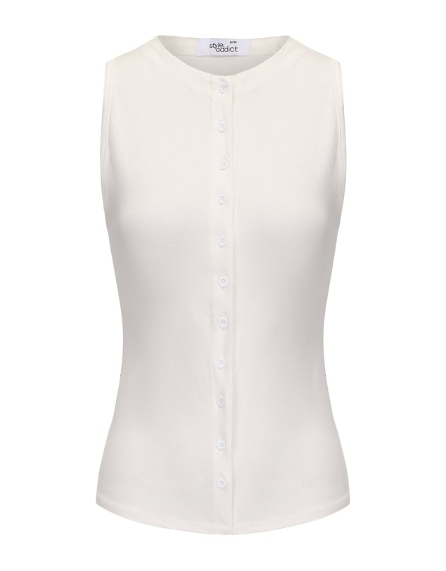 Style Addict - Button Tank Top