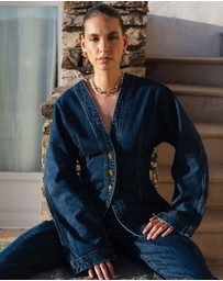 KIVARI - Jessica Denim Barrel Jacket