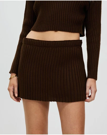 Style Addict - Chunky Knit Mini Skirt