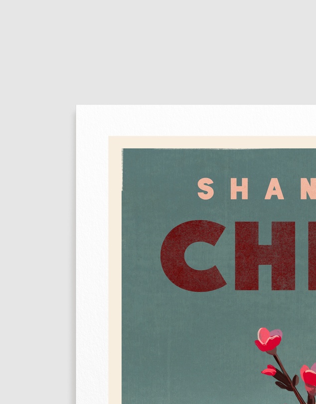 Olive et Oriel - Travel Poster Cocktail Shanghai China by The Whiskey Ginger Art Print