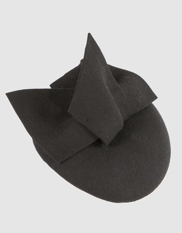 Max Alexander - Winter Black Felt Pillbox with Bow