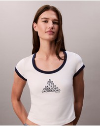 Calvin Klein Jeans - Graphic Scoop Neck Baby Tee
