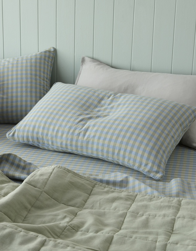 Sheet Society - Leo Washed Cotton Gingham Quilt Cover Set