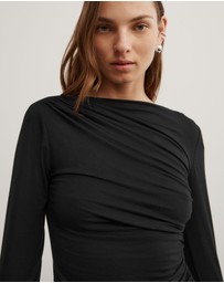 Witchery - Draped Jersey Long Sleeve Top