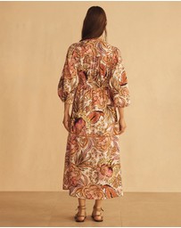 AUR OCEA - Bel Fiore Blousson Tiered Midi Dress