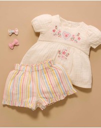 Purebaby - Linen Blend Shorts -Kids-Babies
